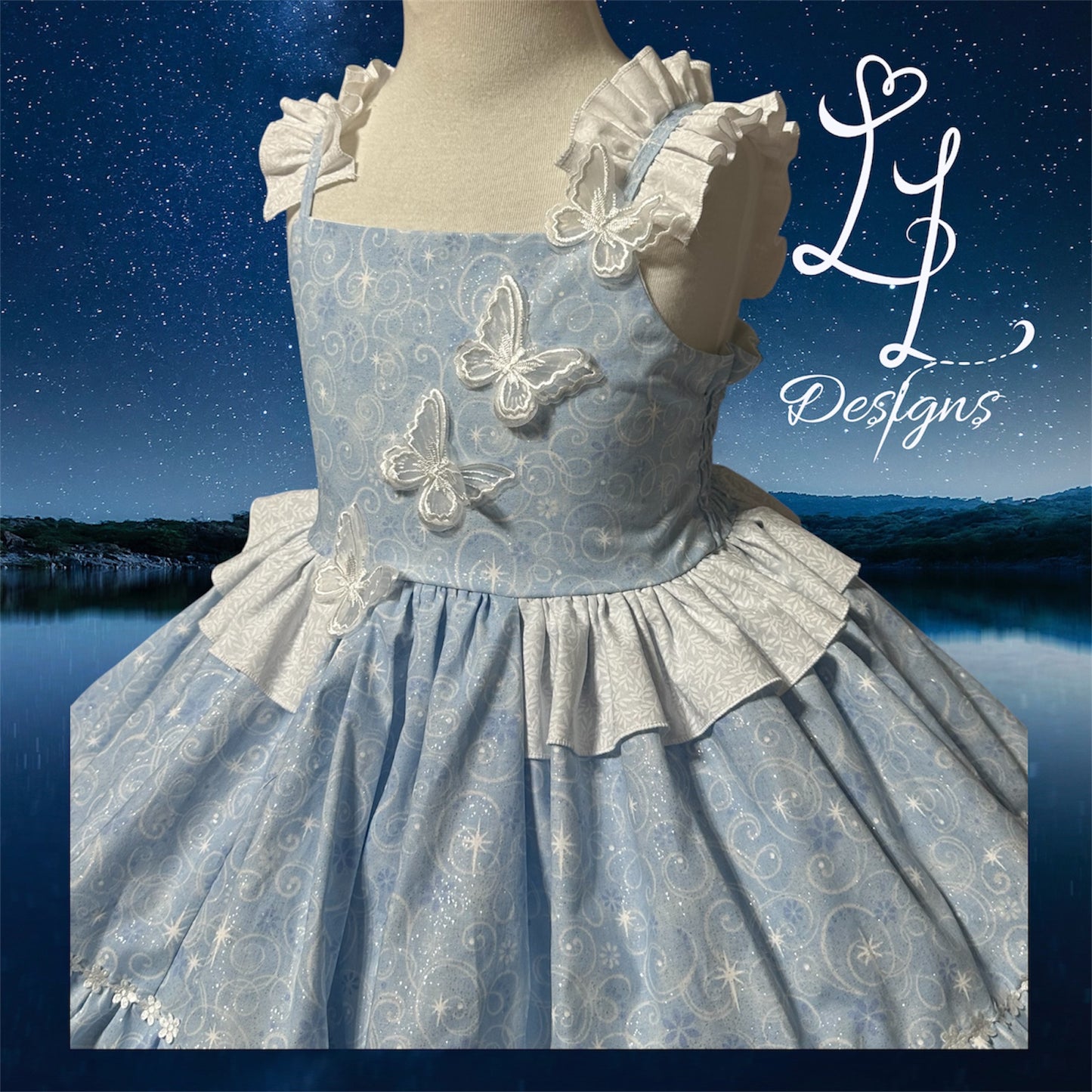 Cinderella Inspired Blue Celestial Princess Dress – Boutique Girls Fairytale Gown