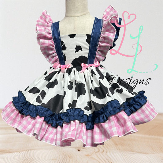 Cow Print Rustic Cowgirl Dress