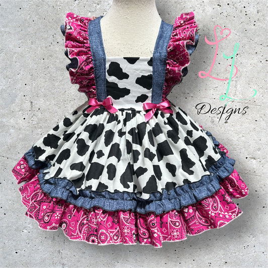 Cow Print Rustic Cowgirl Dress - Western Outfit