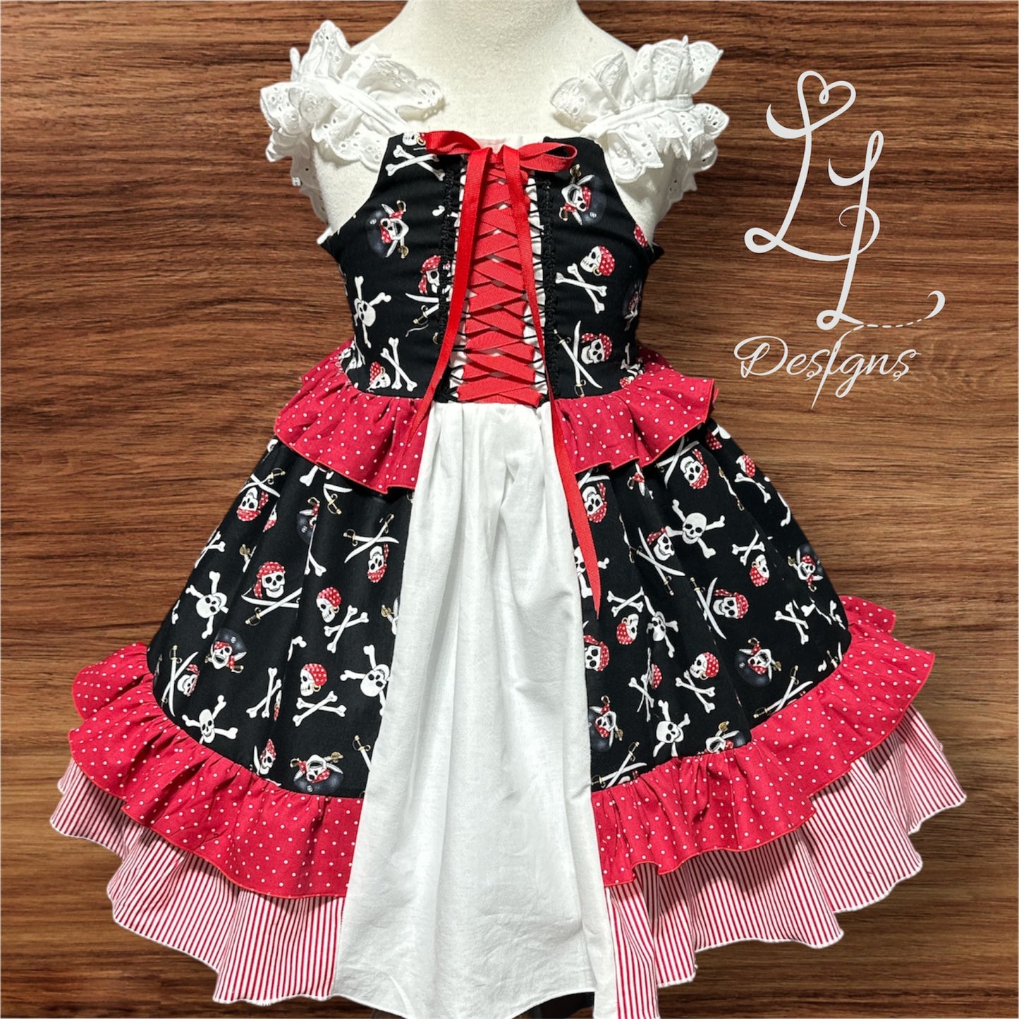 Pirate Inspired Girls Dress – Skull & Ruffle Boutique Outfit