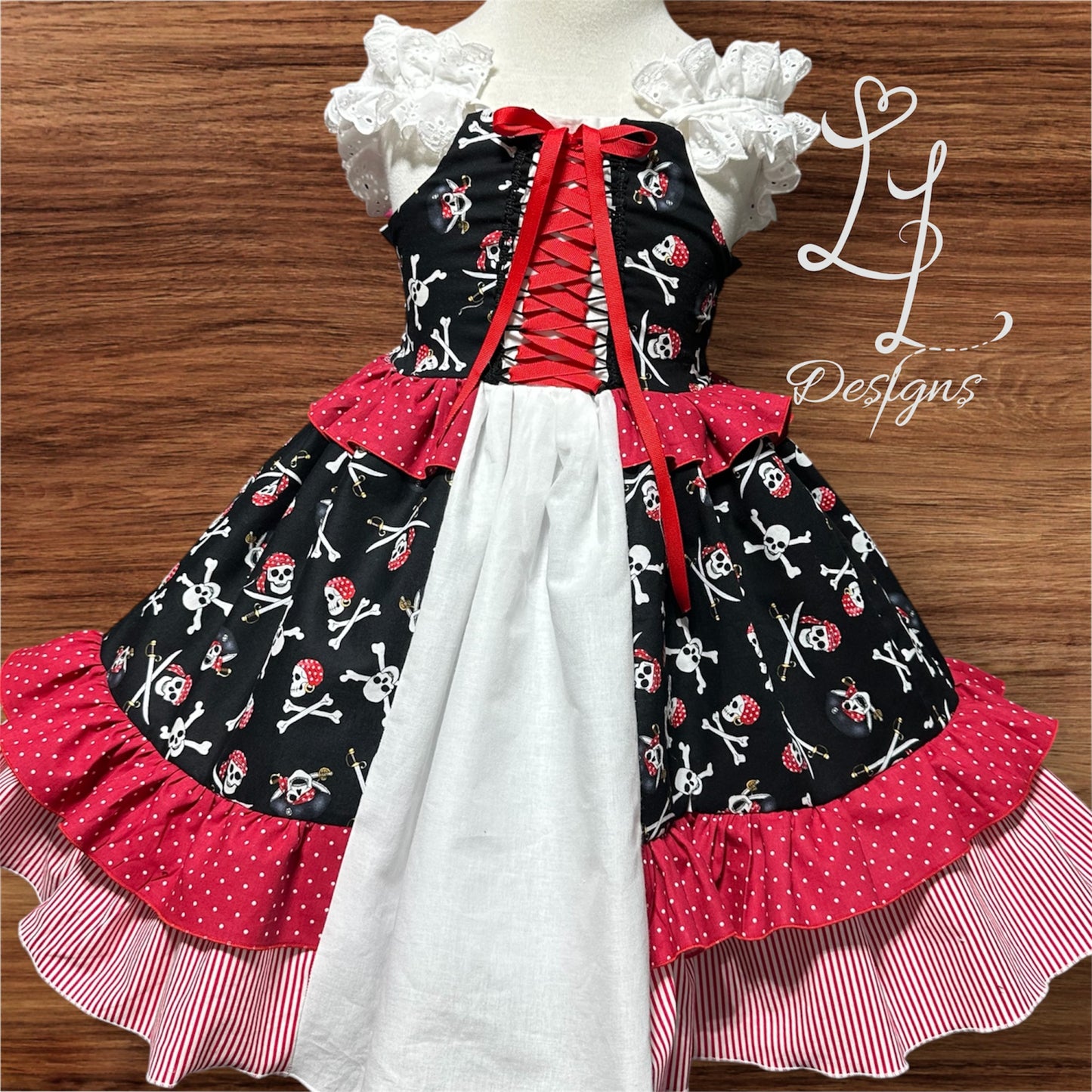 Pirate Inspired Girls Dress – Skull & Ruffle Boutique Outfit