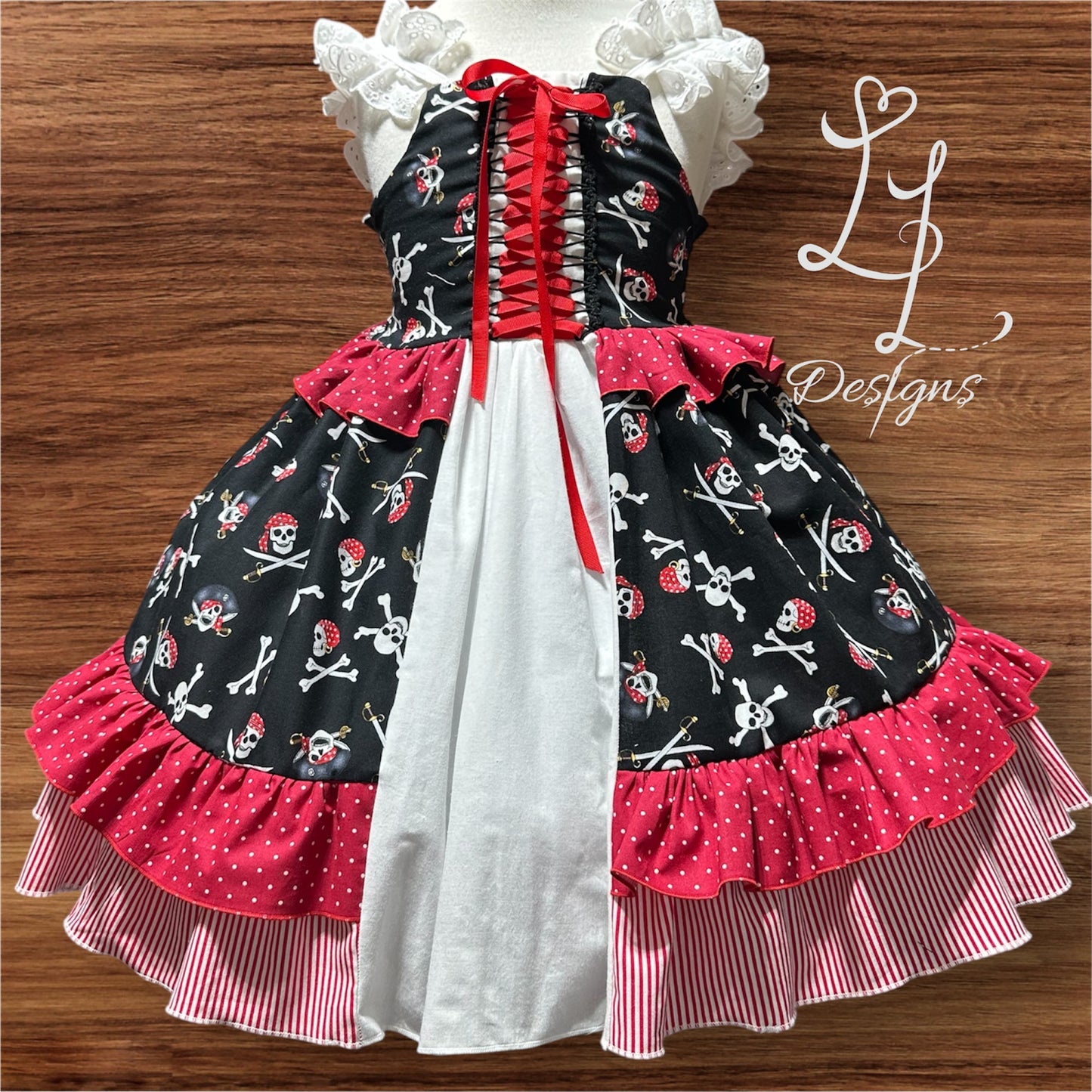 Pirate Inspired Girls Dress – Skull & Ruffle Boutique Outfit