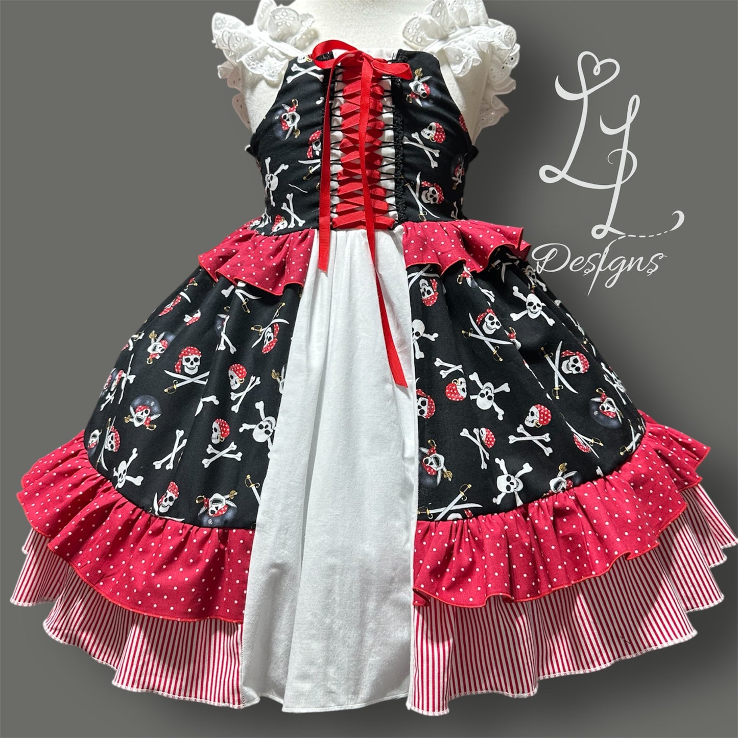 Pirate Inspired Girls Dress – Skull & Ruffle Boutique Outfit