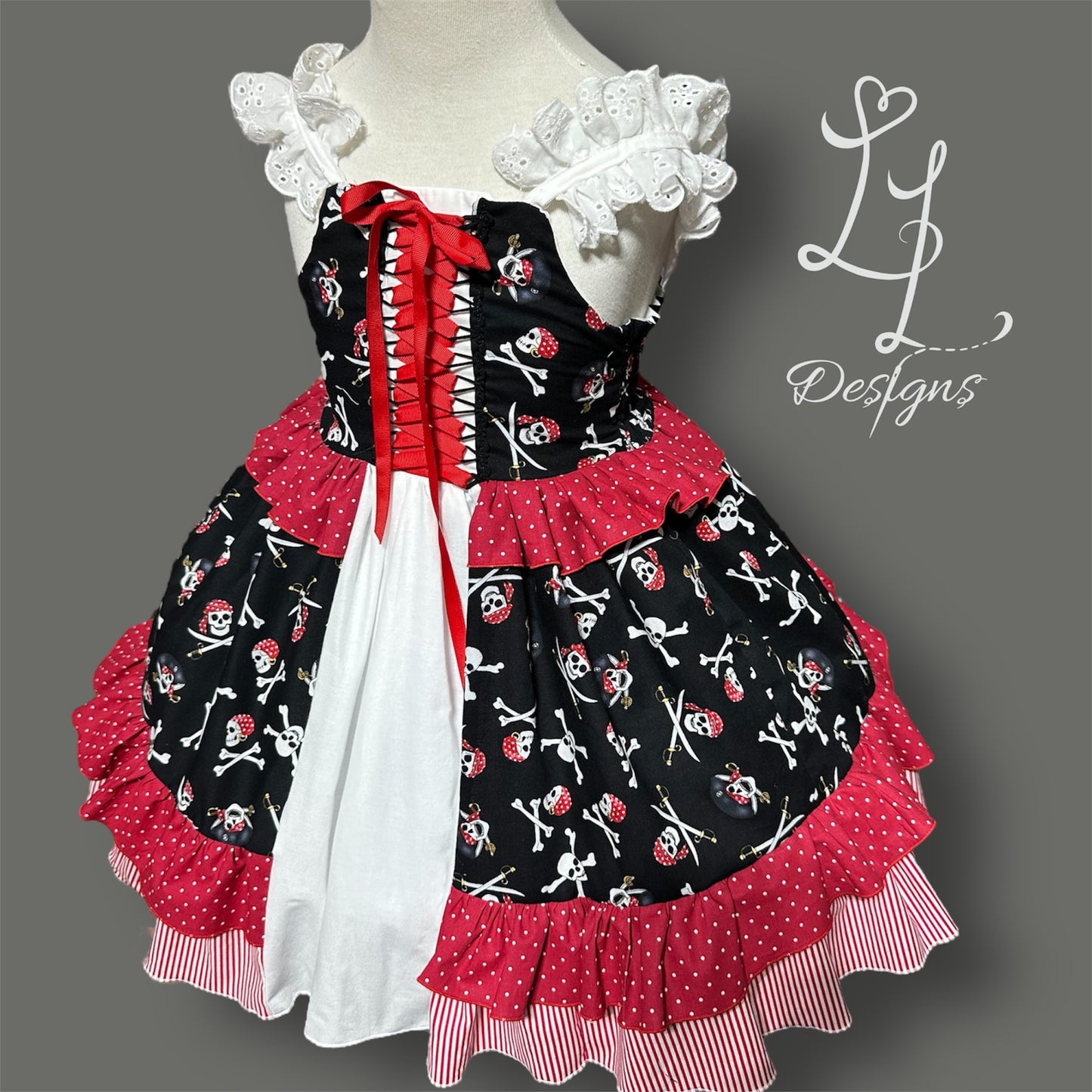 Pirate Inspired Girls Dress – Skull & Ruffle Boutique Outfit