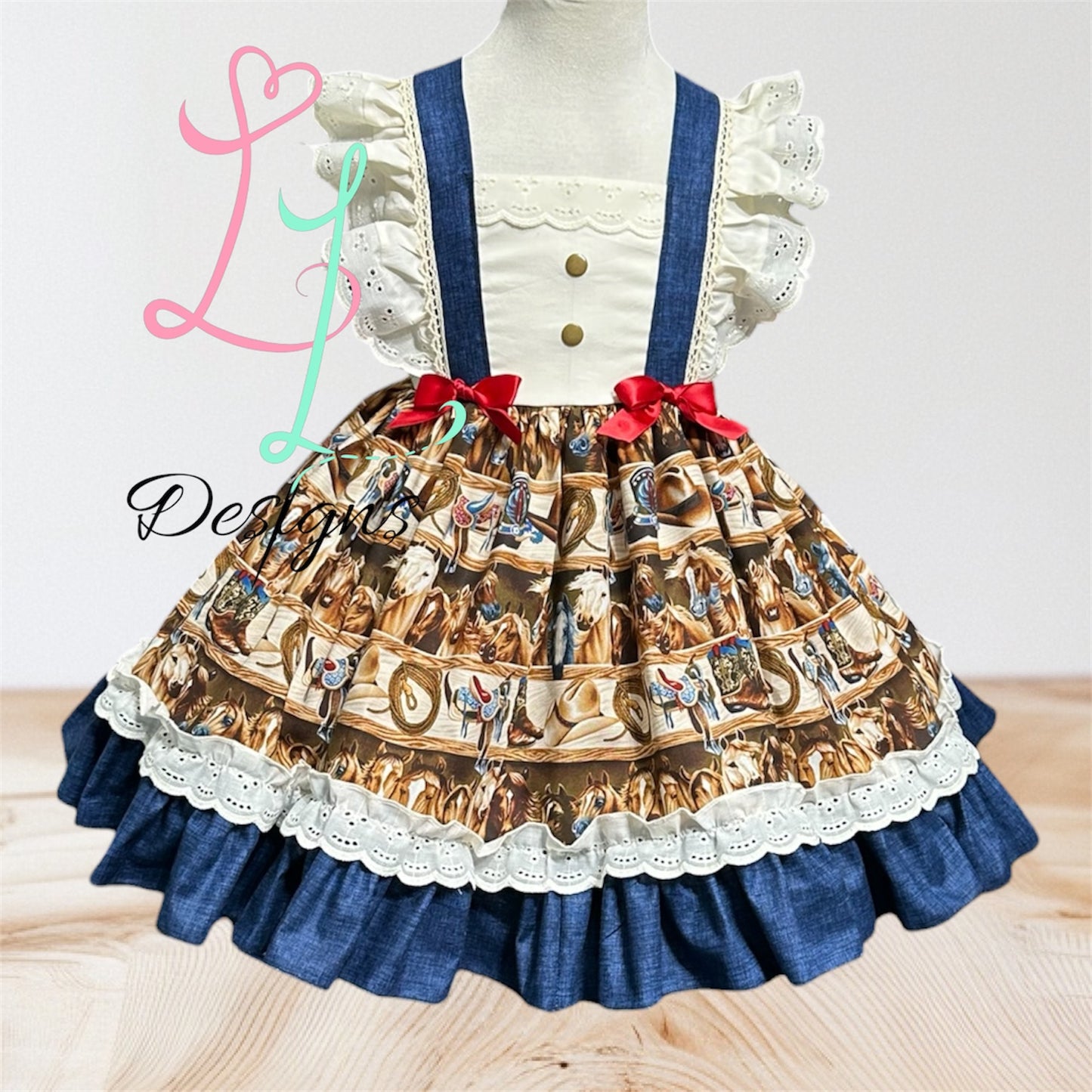 Western Cowgirl Dress – Handmade Girls Boutique Outfit