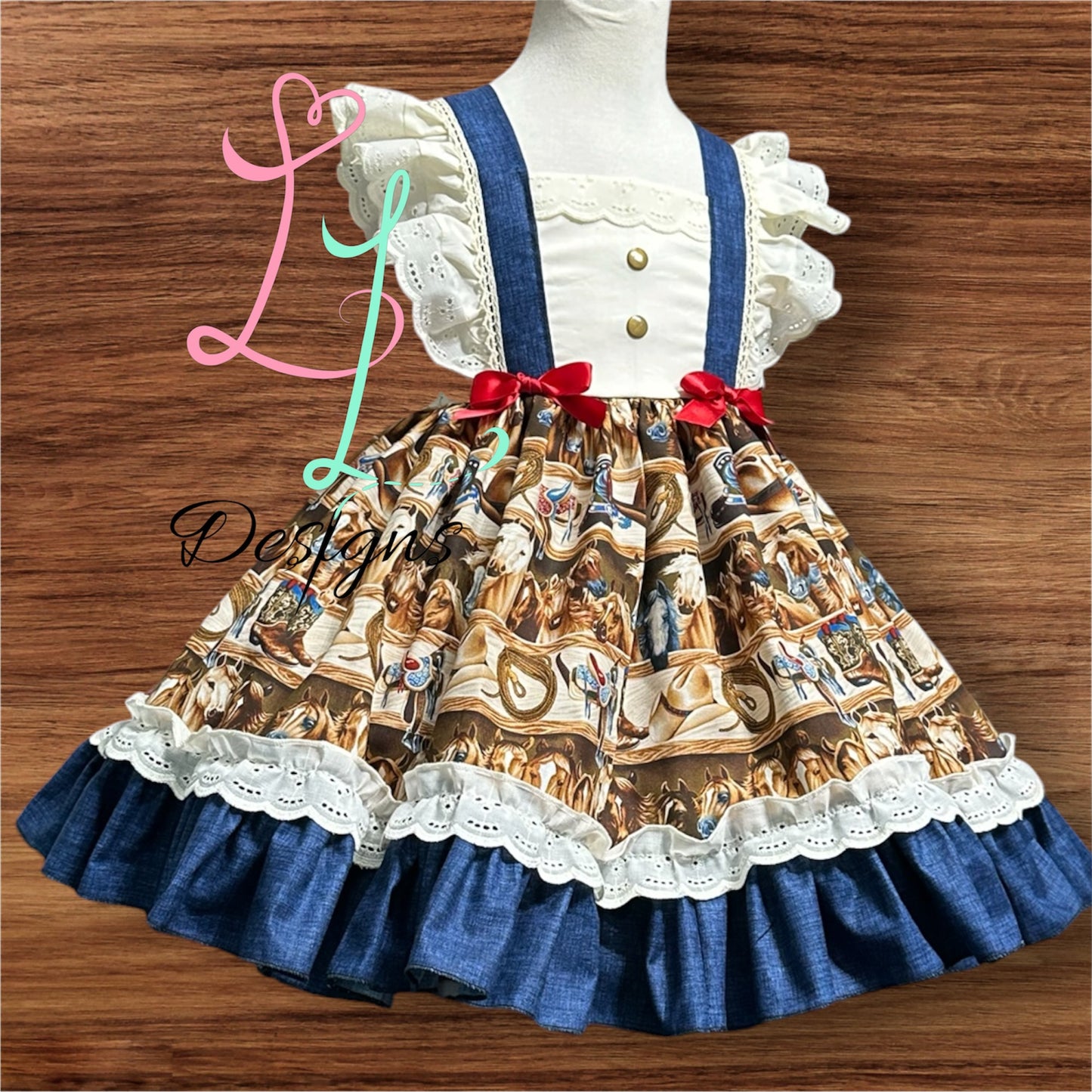 Western Cowgirl Dress – Handmade Girls Boutique Outfit