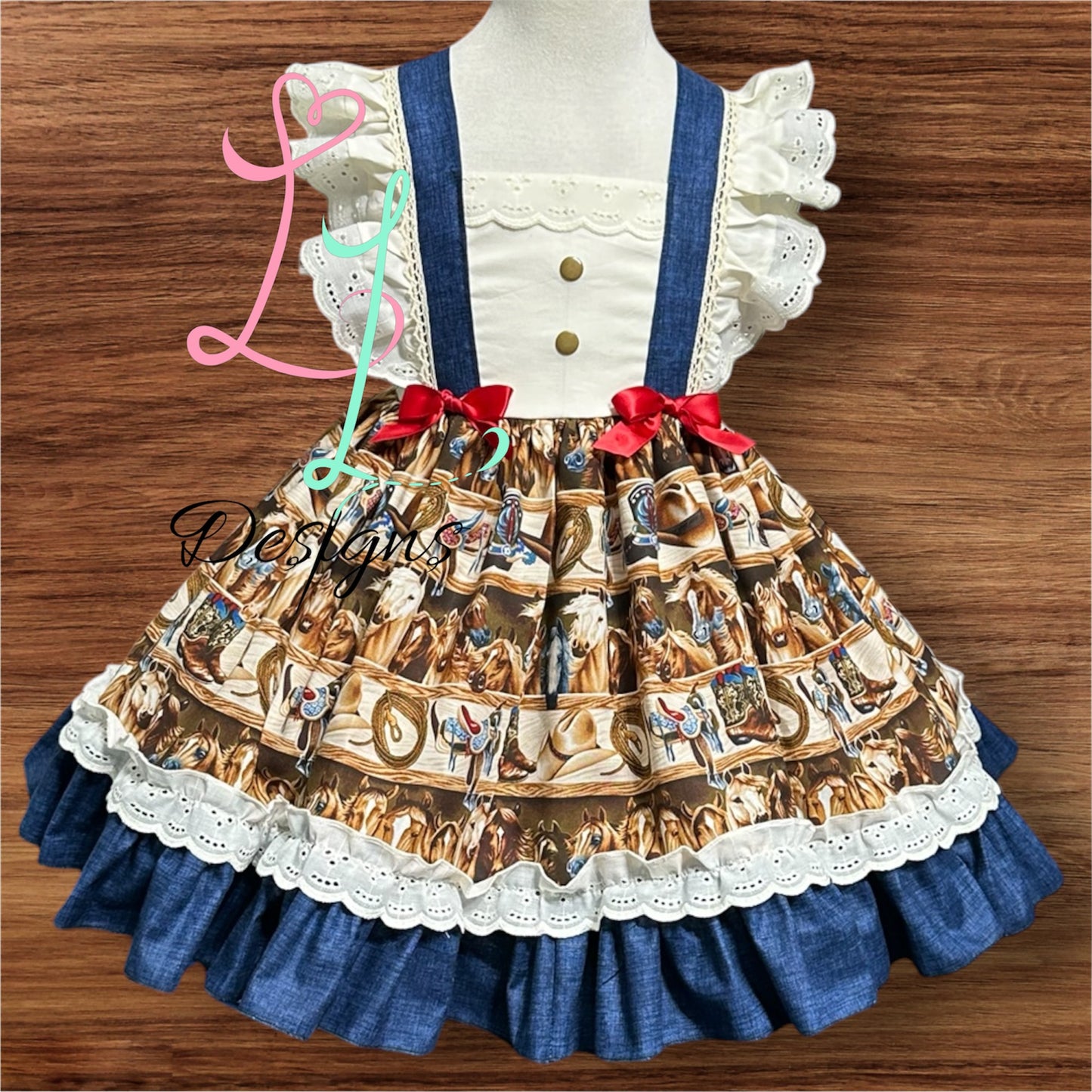 Western Cowgirl Dress – Handmade Girls Boutique Outfit