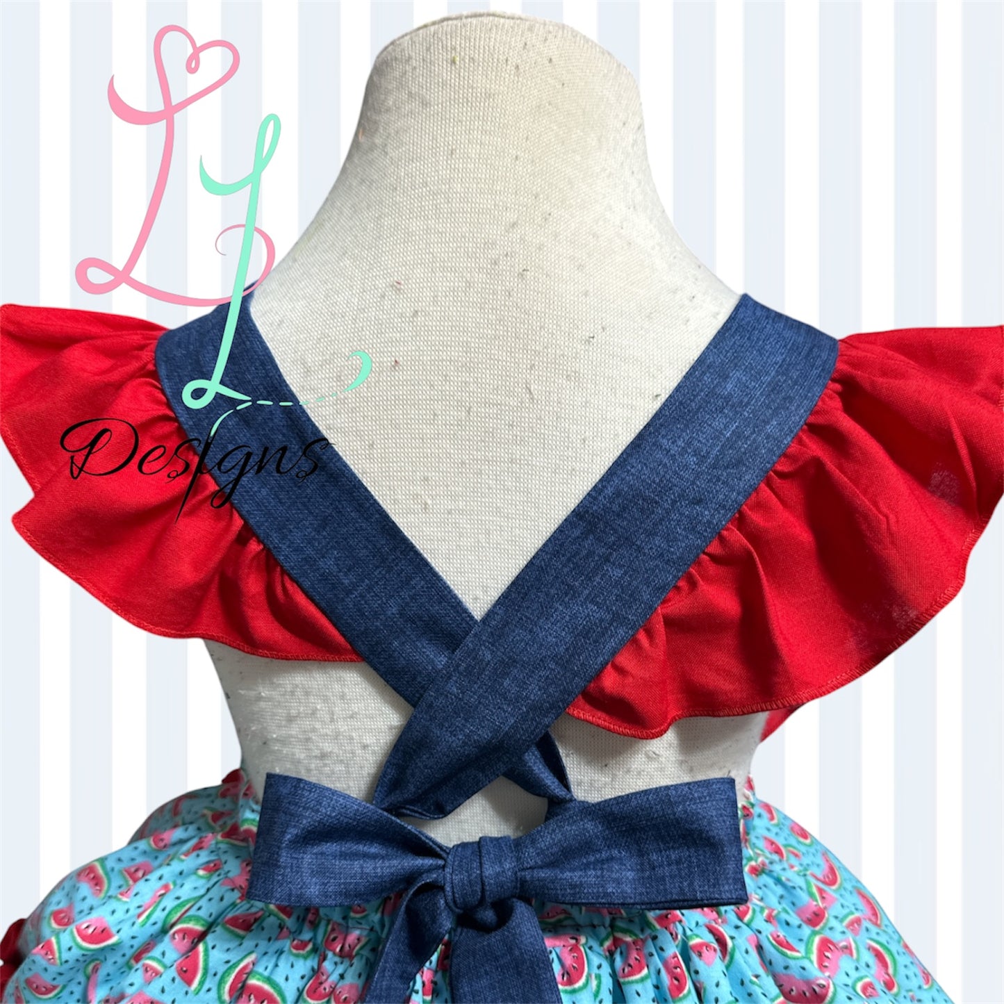 Lemon Summer Dress – Yellow Bodice, Lemon Skirt, Ruffle Hem – Girls Boutique Outfit