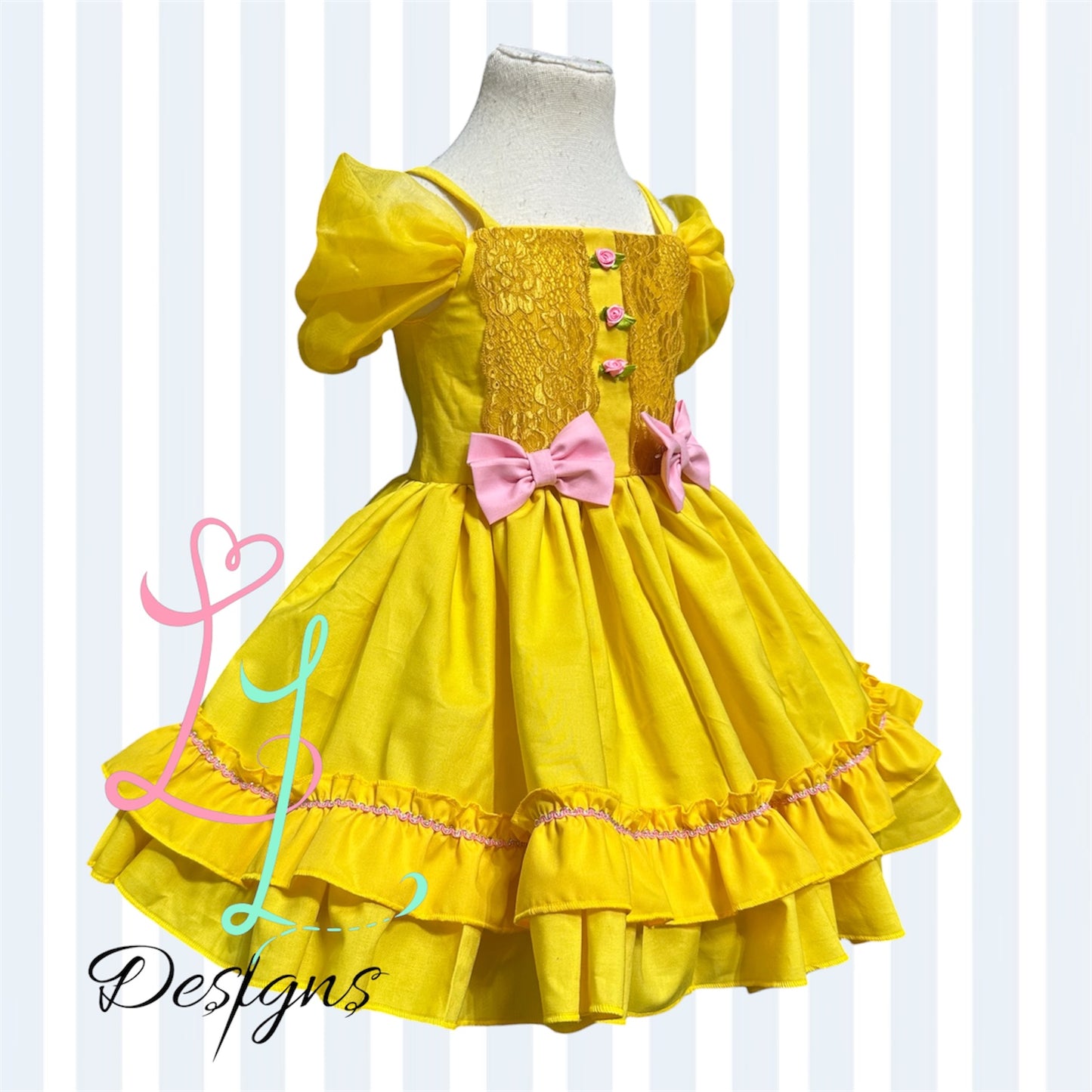 Beautiful Yellow Princess Dress – Girls Boutique Gown