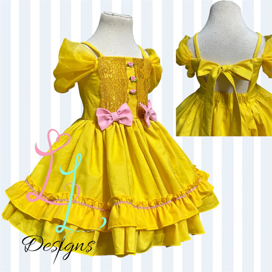 Beautiful Yellow Princess Dress – Girls Boutique Gown